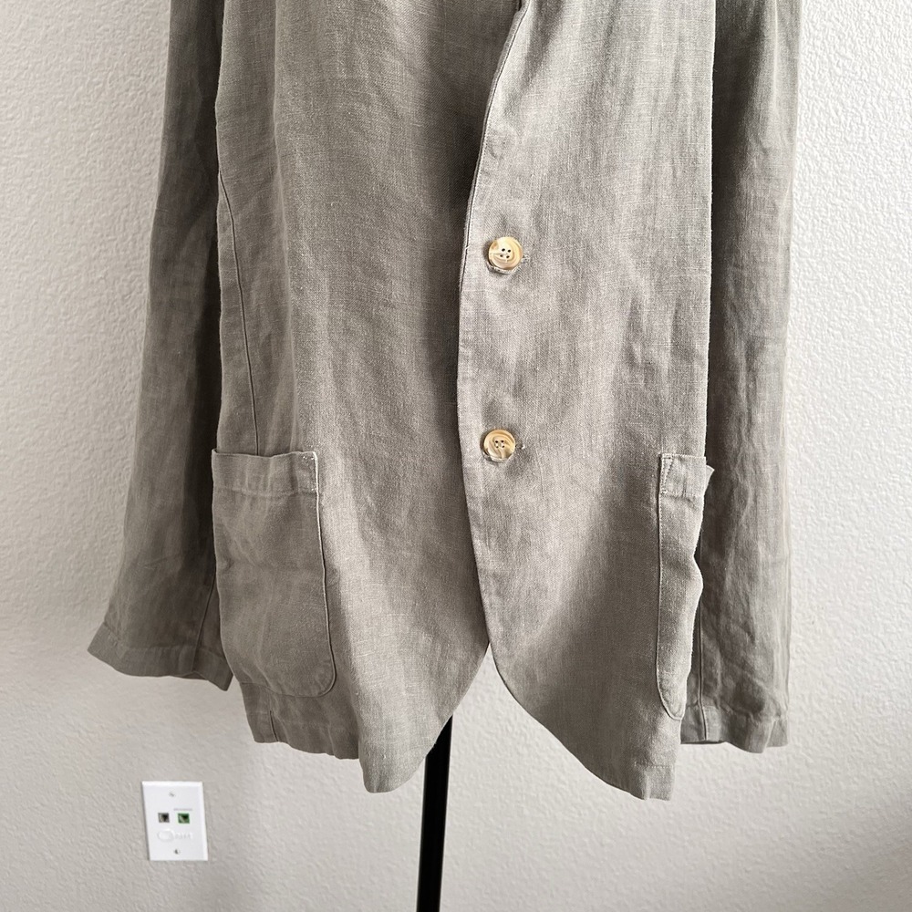 Velvet by Graham & Spencer Women's Large Blazer 100% Linen Light Green NWT - Picture 6 of 13